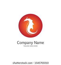 Dragon logo. Dragon fire icon. Vector illustration