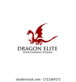 Dragon logo. Dragon fire icon. Vector illustration , Dragon Eliter Logo Template