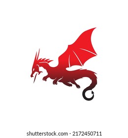 Dragon logo. Dragon fire icon. Vector illustration