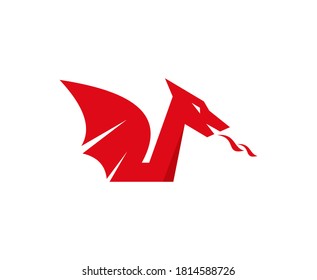 Drachenlogo-Feuerfeuer-Vektorsymbol 