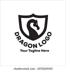 Dragon logo flat design tatto