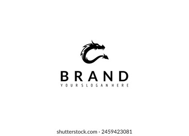 dragon logo in flat vector design