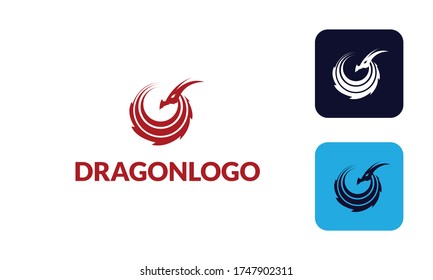 Dragon Logo with hed dragon can for company logo , branding , dragon mascot logo , with red colour and Vector EPS10