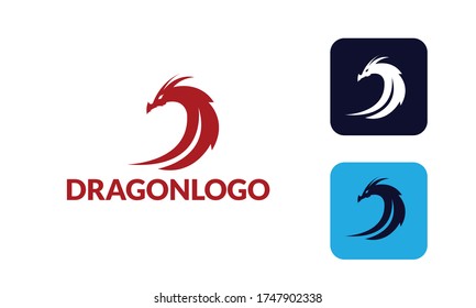 Dragon Logo with hed dragon can for company logo , branding , dragon mascot logo , with red colour and Vector EPS10