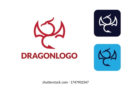 Dragon Logo with hed dragon can for company logo , branding , dragon mascot logo , with red colour and Vector EPS10