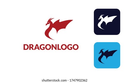 Dragon Logo with hed dragon can for company logo , branding , dragon mascot logo , with red colour and Vector EPS10