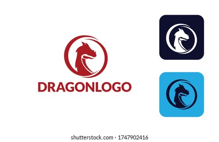 Dragon Logo with hed dragon can for company logo , branding , dragon mascot logo , with red colour and Vector EPS10