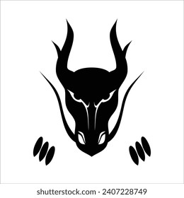Dragon logo icon. Ancient mythical snake symbol. Mythological beast sign. Vector illustration, on a white background.
​