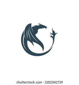 Dragon logo icon design illustration template