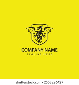 dragon logo and icon design with modern vector illustration
