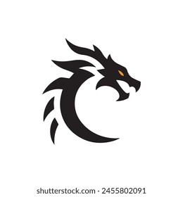 dragon logo icon silhouette for your brand, web in white background