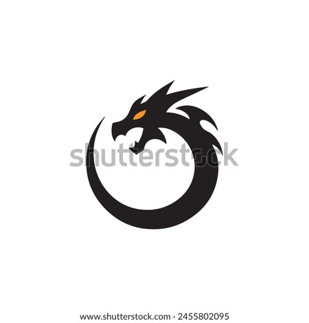 dragon logo icon silhouette for your brand, web in white background