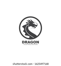 Dragon logo icon template vector illustration