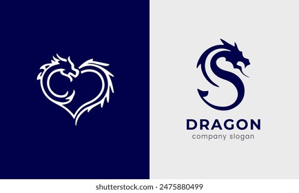 Dragon logo icon, unique modern dragon sample modern illustration abstract