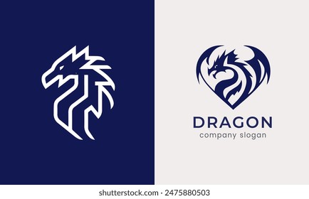 Dragon logo icon, unique modern dragon sample modern illustration abstract