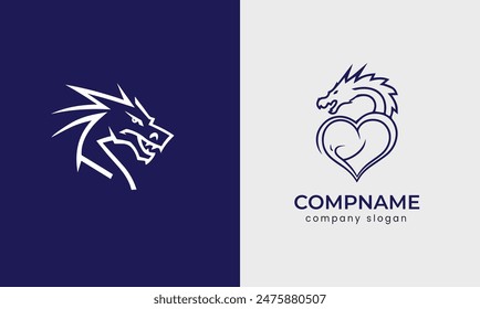 Dragon logo icon, unique modern dragon sample modern illustration abstract