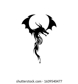 Dragon logo icon vector design template illustration