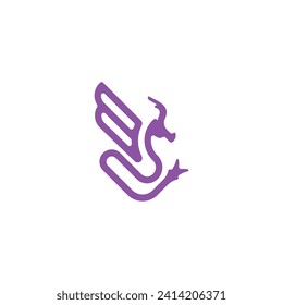 Dragon logo icon vector design. modern logo line art