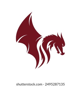 Dragon logo icon  vector illustration flat design