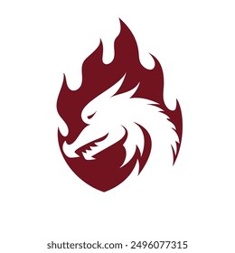 Dragon logo icon  vector illustration flat design