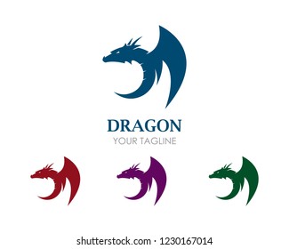 Dragon logo icon vector ilustration design