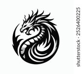 Dragon logo icon vektor illustration 