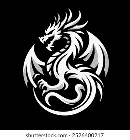 Drachen-Logo-Symbol, Vektorgrafik 