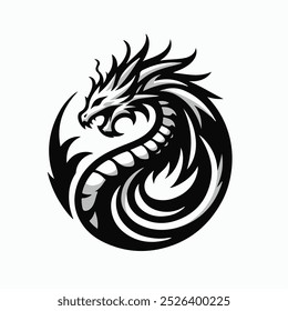 Drachen-Logo-Symbol, Vektorgrafik 