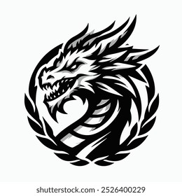 Drachen-Logo-Symbol, Vektorgrafik 