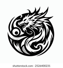 Drachen-Logo-Symbol, Vektorgrafik 