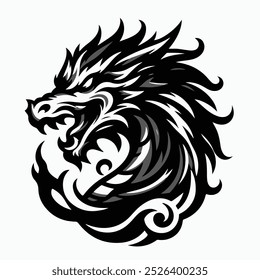 Drachen-Logo-Symbol, Vektorgrafik 