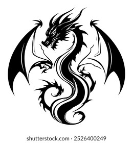 Drachen-Logo-Symbol, Vektorgrafik 