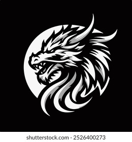 Drachen-Logo-Symbol, Vektorgrafik 