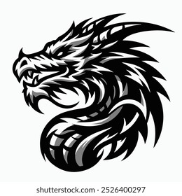 Drachen-Logo-Symbol, Vektorgrafik 