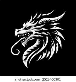 Drachen-Logo-Symbol, Vektorgrafik 