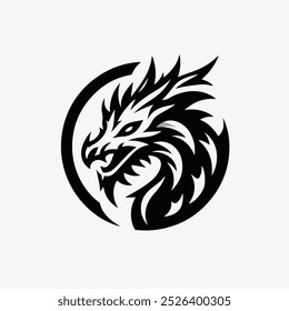 Drachen-Logo-Symbol, Vektorgrafik 