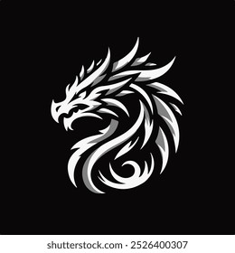 Drachen-Logo-Symbol, Vektorgrafik 