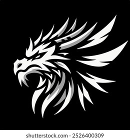 Drachen-Logo-Symbol, Vektorgrafik 