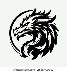 Drachen-Logo-Symbol, Vektorgrafik 