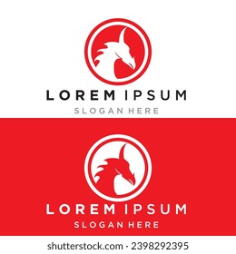 Dragon logo icons. Ancient mythical serpent symbol. Mythological beast sign. Vector illustration.