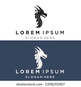 Dragon logo icons. Ancient mythical serpent symbol. Mythological beast sign. Vector illustration.