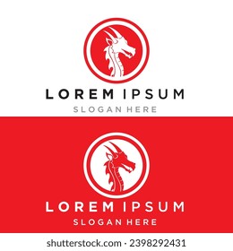 Dragon logo icons. Ancient mythical serpent symbol. Mythological beast sign. Vector illustration.
