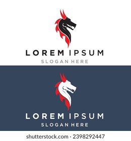 Dragon logo icons. Ancient mythical serpent symbol. Mythological beast sign. Vector illustration.