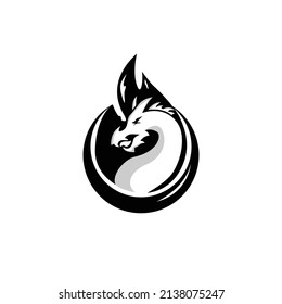 Dragon logo identity concept design isolated