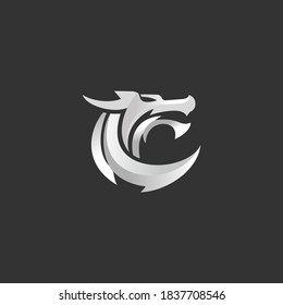 dragon logo luxury vector on a black background