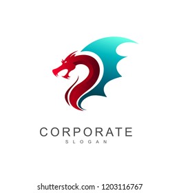 dragon logo , martial arts logo + traditional icon + flying dragon symbol