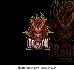 dragon logo mascot vector. dragon charter logo for e-Sports team