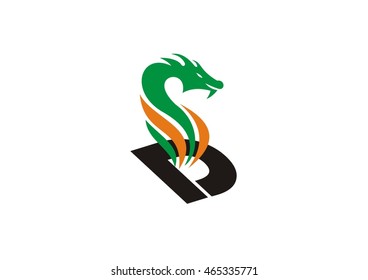 dragon logo on a letter