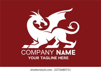 dragon logo on a red background