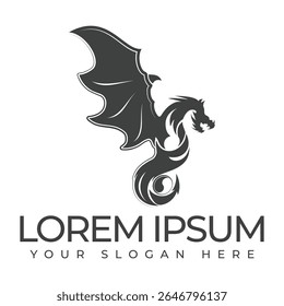 Um logotipo de dragão representa força e sabedoria através de um design de criatura mítica ousada.